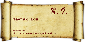 Mavrak Ida névjegykártya